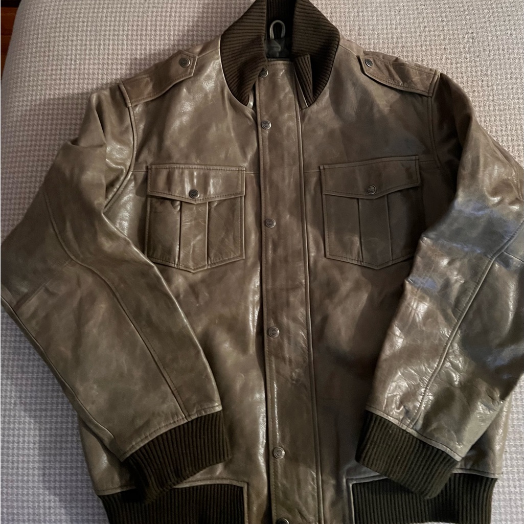 Mens Olive Green Leather